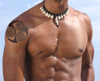 model with tattooed shoulder