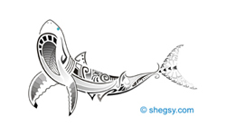great white shark tattoo design
